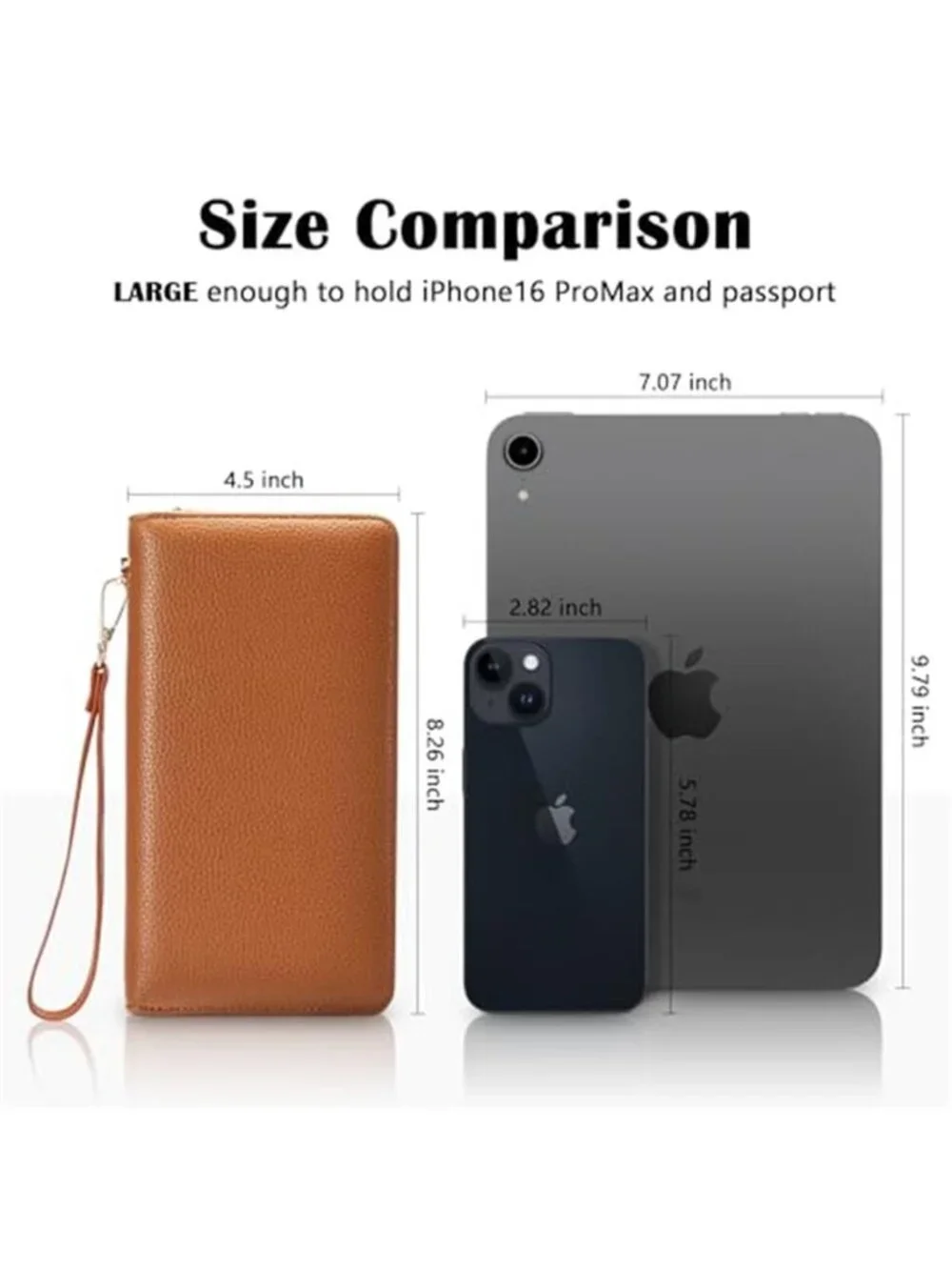 Womens RFID Leather Wallet Clutch Wristlet Large Capacity Card Holder Organizer